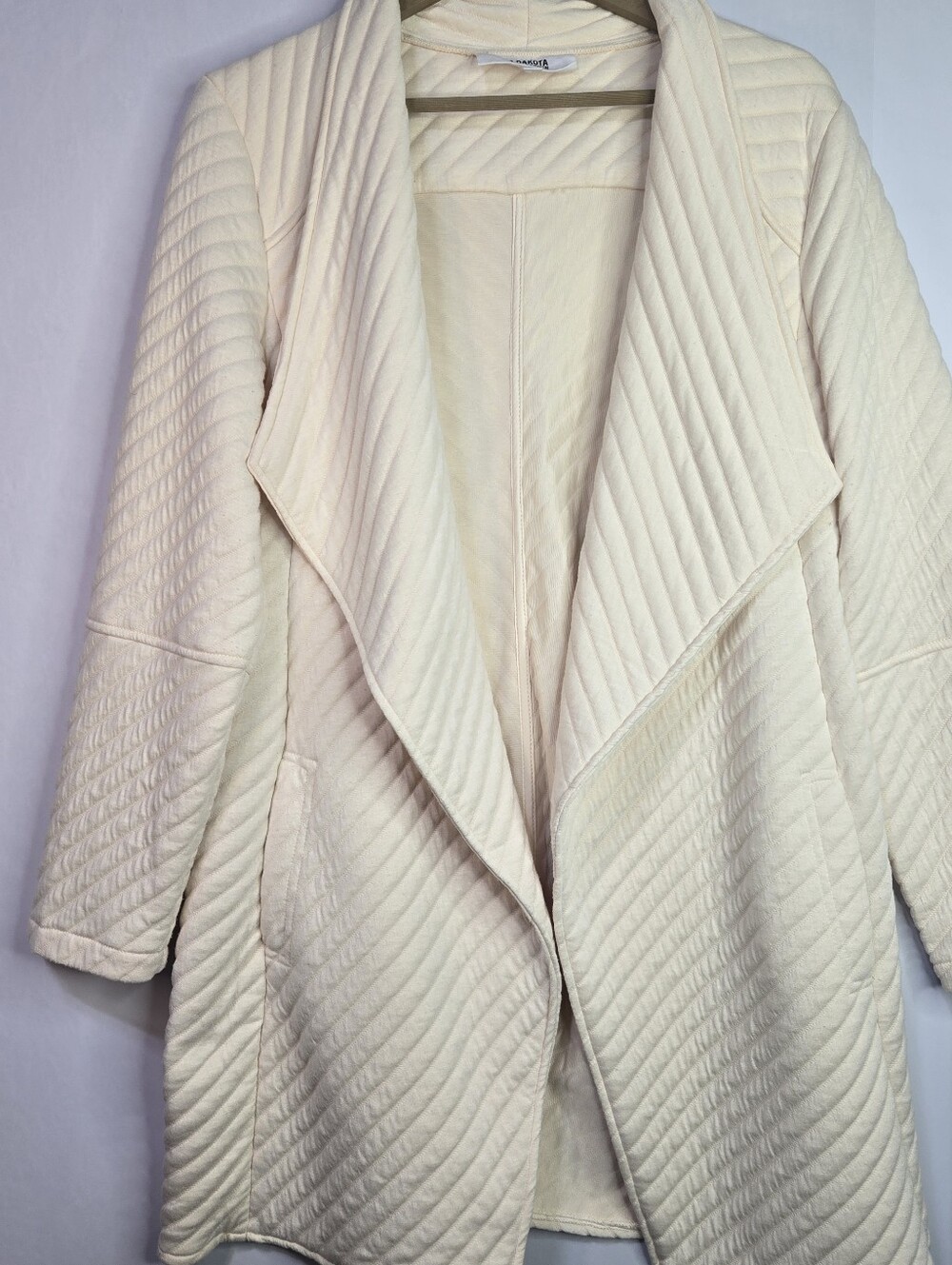 BB Dakota-Steve Madden Size L Cozy Open Front Off-White Large Collared  Cardigan